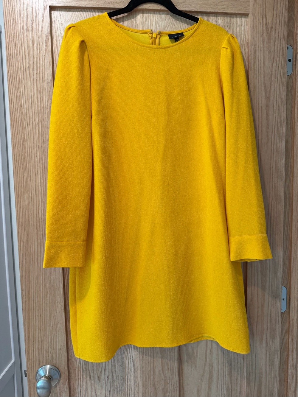 Who What Wear Bright Yellow Long Sleeve Shift Dress